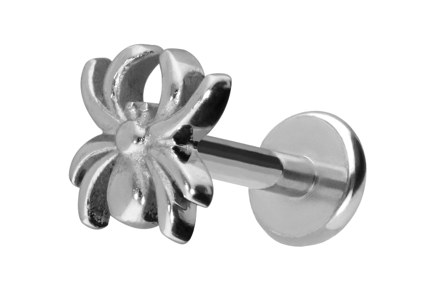 Titan Labret Piercing mit Push Fit SPINNE